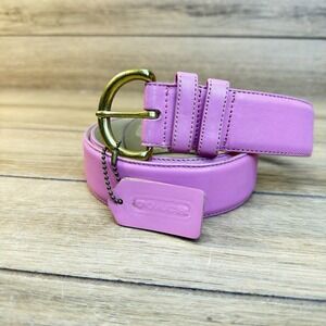 Vintage Pink Leather Coach Belt Women's 2XL Brass Tanned Cowhide 35-39" USA Made